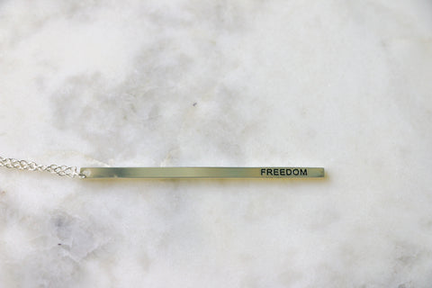 Silver Freedom Bar Necklace